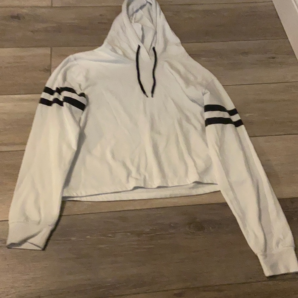 White cropped hoodie